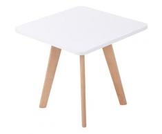 Tavolino quadrato Almeria look scandinavo Bianco squadrato