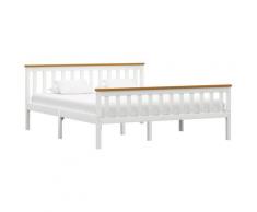 Vidaxl - Giroletto in Legno Massello di Pino 160x200 cm Bianco - Bianco