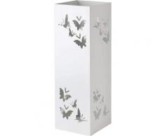 Baroni Home - Portaombrelli Quadrato in Metallo con Intagli a Forma di Farfalle 15.5X15.5X49 cm con