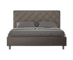 Letto Priya 160x190 con rete cappuccino - Cappuccino