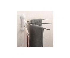 Portasciugamani da bagno Portasciugamani Potente braccio aspirante Mandrino 4 rotante 39x4x22.3 cm