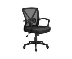 Yaheetech - Sedia da Ufficio Scrivania Ergonomica Lombare Girevole Reclinabile a Rotelle Altezza