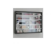 Vetrina Sospesa Con Ante Cristallo Scorrevoli Cm 80X60 Grigio Antracite