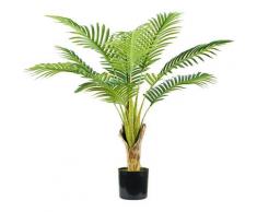 Pianta Artificiale Palma Areca H90 Cm Con Vaso Verde