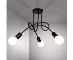Plafoniera moderna, lampade da soffitto in ferro vintage E27 Lampadario a led a 3 luci per cucina,