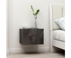 Comodino Sospeso Moderno in Legno con Cassetti Comodino Elegante vari colori colore : Grigio Lucido