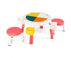 Set Tavolo e 2 Sedie per Bambini Scrivania Multifunzione, Tavolo da Gioco Tavolo attivit¨¤ Bambini,