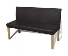 Panca Divanetto senza Braccioli in Ecopelle Design Moderno vari colori colore : marrone scuro
