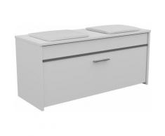 MAIA - Panca portascarpe con cuscino - 100x46x38cm - 2 nicchie - Mobile da ingresso