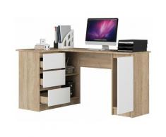Scrivania Moderna, Scrivania Ufficio Angolare con 3 Cassetti 1 Anta 155x77x85 - Colore: