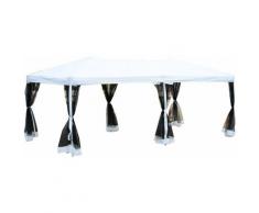 Outsunny - Gazebo Impermeabile Pieghevole con Zanzariera, Crema, 3x6m