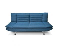 Divano letto clic clac in tessuto blue marino, divano 3 posti mod. Iris