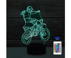 Devenirriche - Lampada 3D 16 colori LED Night Light Decorazione 3D Lampada da camera Lampada 3D