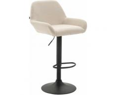 Sgabello Braga in tessuto Crema Metallo nero opaco