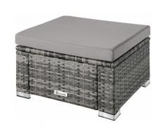 Tectake - Pouf in rattan - pouf letto, pouf contenitore, pouf sacco - grigio