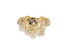 Qazqa - Lampada da soffitto uvas - Design - Vetro,Acciaio - Nero/Oro/Ottone - Sfera Max. 6 x Watt