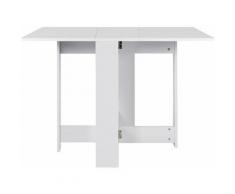 ®Tavolo da pranzo pieghevole,bianco puro,soggiorno,sala da pranzo,stile moderno,103 x 76 x 73,4 cm