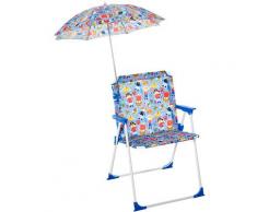 Outsunny - Sedia Pieghevole per Bambini con Ombrello Parasole per Giardino Spiaggia Campeggio,