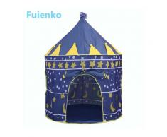 Tenda per bambini a forma di castello 135 x 105 cm blu Fuienko