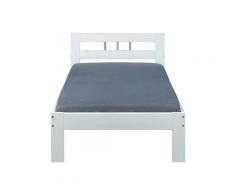 Struttura letto fana 96x206x72h pino massello verniciato ad acqua bianco - Inter Link