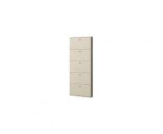 Scarpiera slim a 5 ante colore bianco H180cm