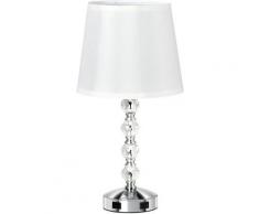 Homcom - Lampada da Tavolo Moderna con Cristalli e 2 Prese USB Lampada da Scrivania e Abat Jour