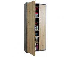 Composad - Armadio 2 Ante da ingresso 'Segno' Nero e Rovere mobile da interno h 190 cm