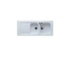 Lavello Genius cm. 116x50 doppia vasca in ceramica bianco - Bianco - Ceramica Galassia
