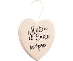 Umidificatore cuore bianco scritte assortite 15X3.5X17.5cm (scritta a) - Baroni Home