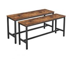 Set di 2 Panche da Tavolo Panche da Interni in Stile Industriale per Cucina Sala da Pranzo