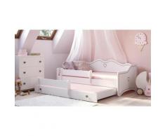 Letto singolo per bambini, Divano letto con secondo lettino estraibile, Lettino con decorazione e
