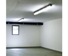 Set di 2 lampade a LED per vaschette, plafoniere da officina per ambienti umidi, tubi 4000K