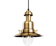 Classic - Sospensione a soffitto a cupola a 1 luce Ottone antico, vetro trasparente, E27