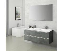 Falegnameria Adriatica - Composizione di mobili bagno sospesi con doppio lavabo e specchio modello