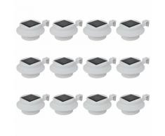 Lampade Solari per Recinzioni da Giardino 12 pz a LED Bianco vidaXL - Bianco