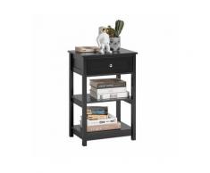 SoBuy Tavolino da divano, tavolino da salotto o soggiorno, con cassetto,Nero FBT46-SCH