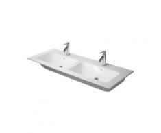 Duravit - ME by Starck doppio lavabo con piano per rubinetto troppopieno 1300x490mm 3 fori bianco
