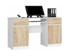 Scrivania Moderna, Salvaspazio, Ufficio, Scrivania con Cassettiera, 135x77x50 - Colore:
