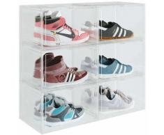 Scatole per scarpe porta scarpe armadio Set di 6 Scatola da Scarpe scarpiera armadio ispessita