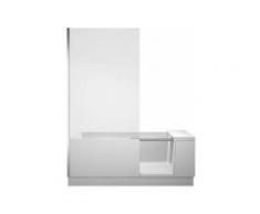 DOCCIA E BAGNO vasca 170x75 Anta in vetro bianco angolo sinistro