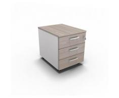 Cassettiera da ufficio con Rotelle OFFICE, L 42 x P 56 x H 51 cm (Olmo Chiaro) - Marrone