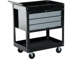 Carrello da Officina Professionale Cassettiera Portautensili in Lamiera, Nero, 68x46x88cm - Homcom