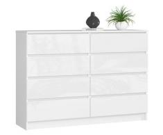 Abamihome - Mobile Ingresso Comò Cassettiera Moderna Credenza 8 Cassetti 140 x 99 x 40 - Colore: