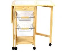 Carrello da cucina in legno Carrello da cucina con ruote Mobile contenitore