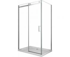 Laneri - Box doccia rettangolare vetro trasparente con easy-clean h 190 mod. Cosmopolitan 90x120 cm