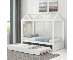 Letto per bambini Letto a castello con letto estraibile, 90x200cm, 90x190cm