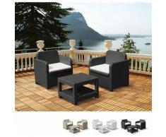 Salotto da esterni giardino poltrone Giglio bar rattan 2 posti | Nero - Grand Soleil