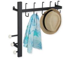 Attaccapanni da Parete con 8 Ganci, Salvaspazio Decorativo, Metallo hlp: 53 x 64 x 15,5 cm,