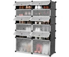 Scarpiera Armadio Guardaroba 12 Cubo Porta Scarpe, Mobiletto da Ingresso Fai da Te, Scarpiera