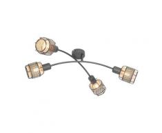 Qazqa - Lampada da soffitto noud - Design - Acciaio - Nero/Oro/Ottone - Oblungo Max. 4 x Watt - Nero